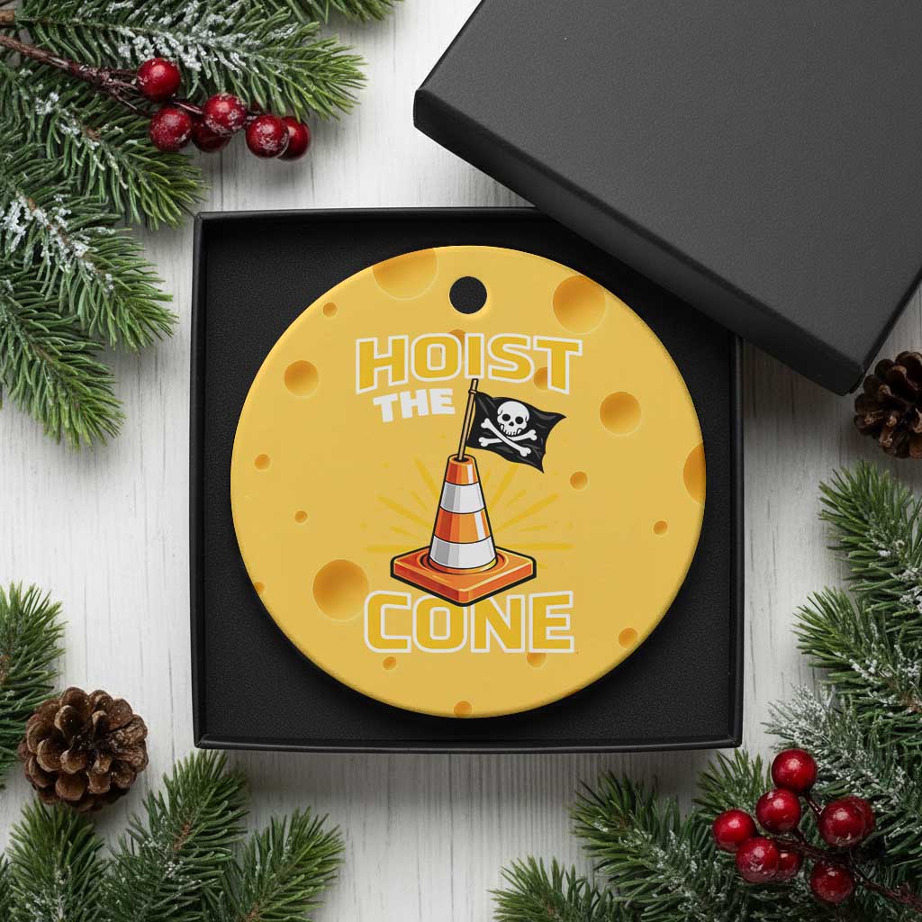 Hoist The Cone Jolly Roger Victory Ceramic Ornament Pirate Skull Baseball Sports Fan IYKYK Meme TS02 1pc Yellow Cheese Print Your Wear