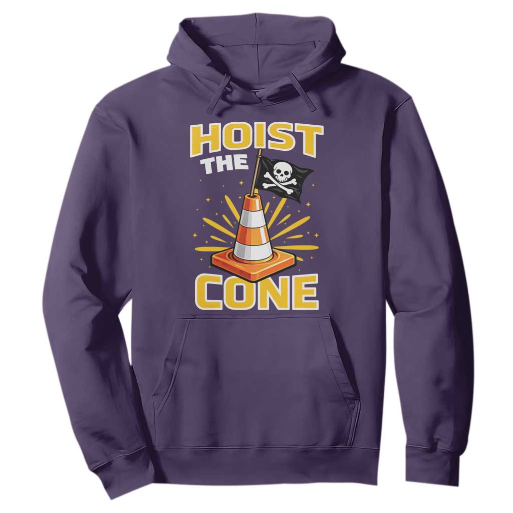 Hoist The Cone Jolly Roger Victory Hoodie Pirate Skull Baseball Sports Fan IYKYK Meme TS02 Purple Print Your Wear