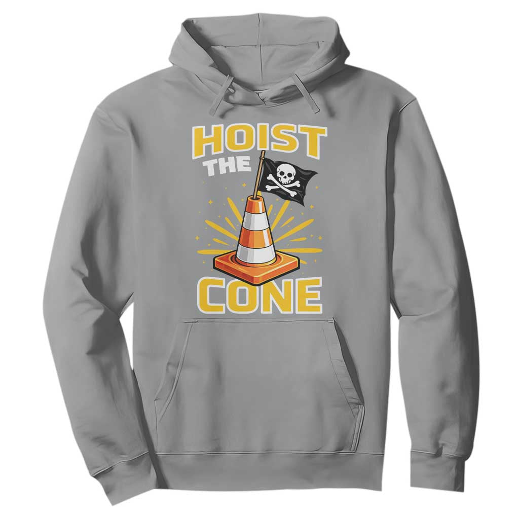 Hoist The Cone Jolly Roger Victory Hoodie Pirate Skull Baseball Sports Fan IYKYK Meme TS02 Sport Gray Print Your Wear