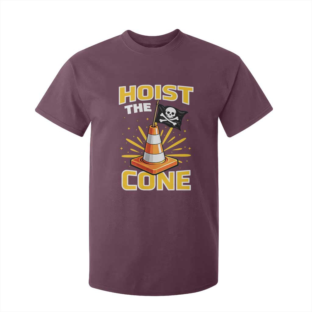 Hoist The Cone Jolly Roger Victory T Shirt For Kid Pirate Skull Baseball Sports Fan IYKYK Meme TS02 Maroon Print Your Wear