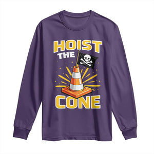 Hoist The Cone Jolly Roger Victory Long Sleeve Shirt Pirate Skull Baseball Sports Fan IYKYK Meme TS02 Purple Print Your Wear