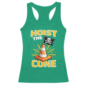 Hoist The Cone Jolly Roger Victory Racerback Tank Top Pirate Skull Baseball Sports Fan IYKYK Meme TS02 Irish Green Print Your Wear