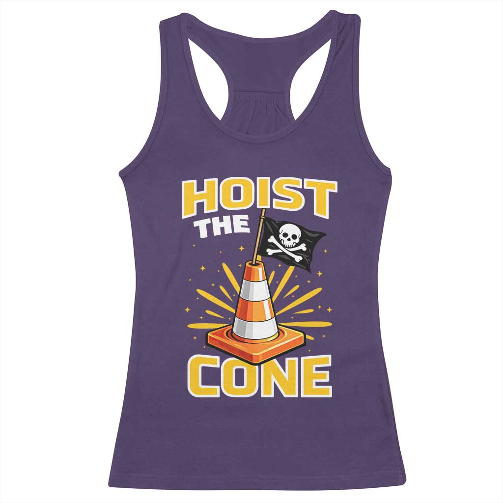 Hoist The Cone Jolly Roger Victory Racerback Tank Top Pirate Skull Baseball Sports Fan IYKYK Meme TS02 Purple Print Your Wear