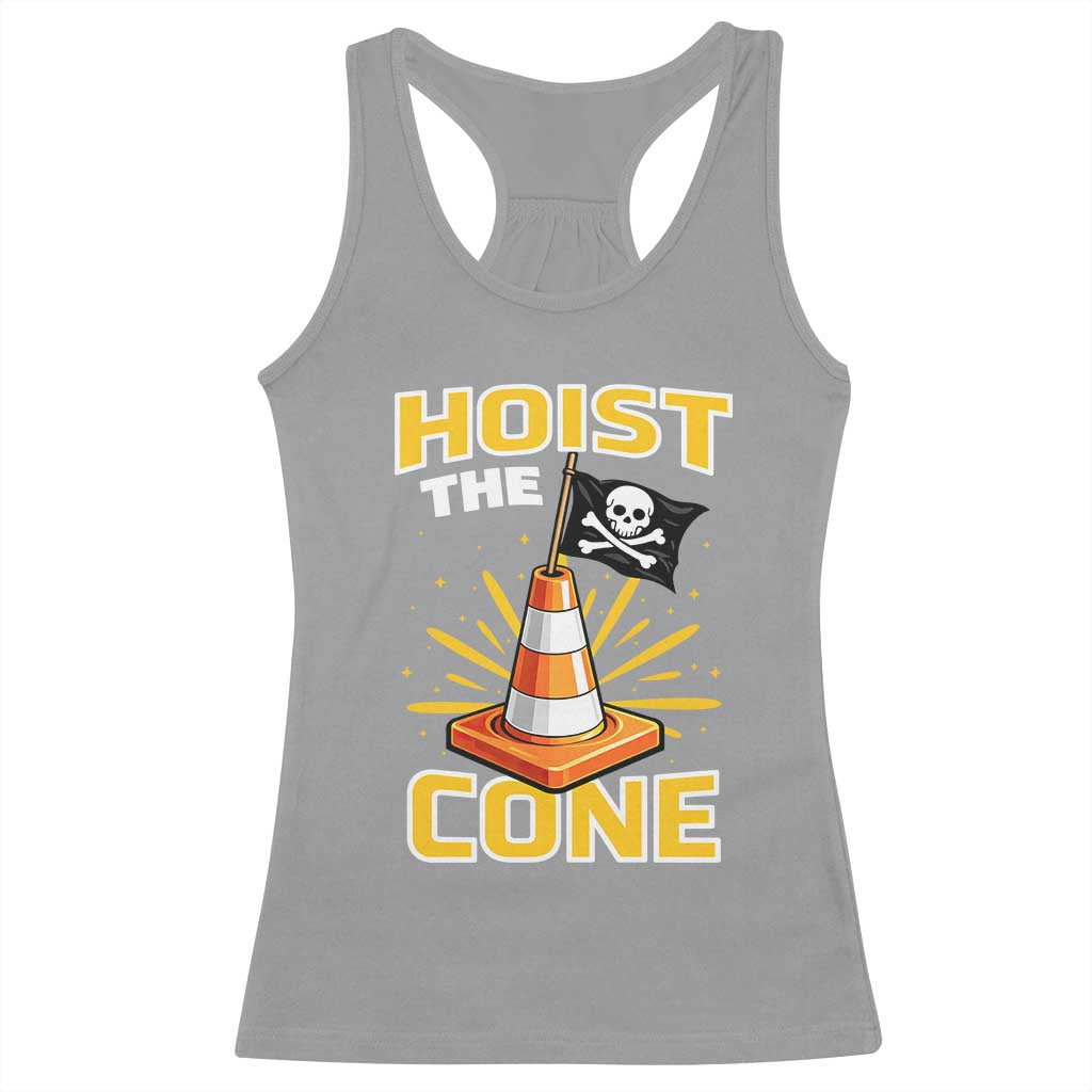 Hoist The Cone Jolly Roger Victory Racerback Tank Top Pirate Skull Baseball Sports Fan IYKYK Meme TS02 Sport Gray Print Your Wear