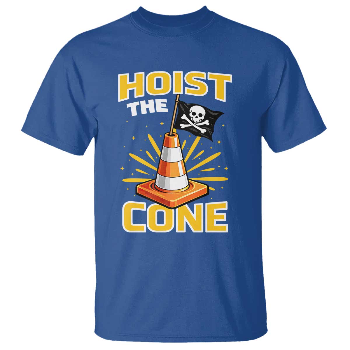 Hoist The Cone Jolly Roger Victory T Shirt - Pirate Skull Baseball Sports Fan IYKYK Meme TS02 Royal Blue Print Your Wear