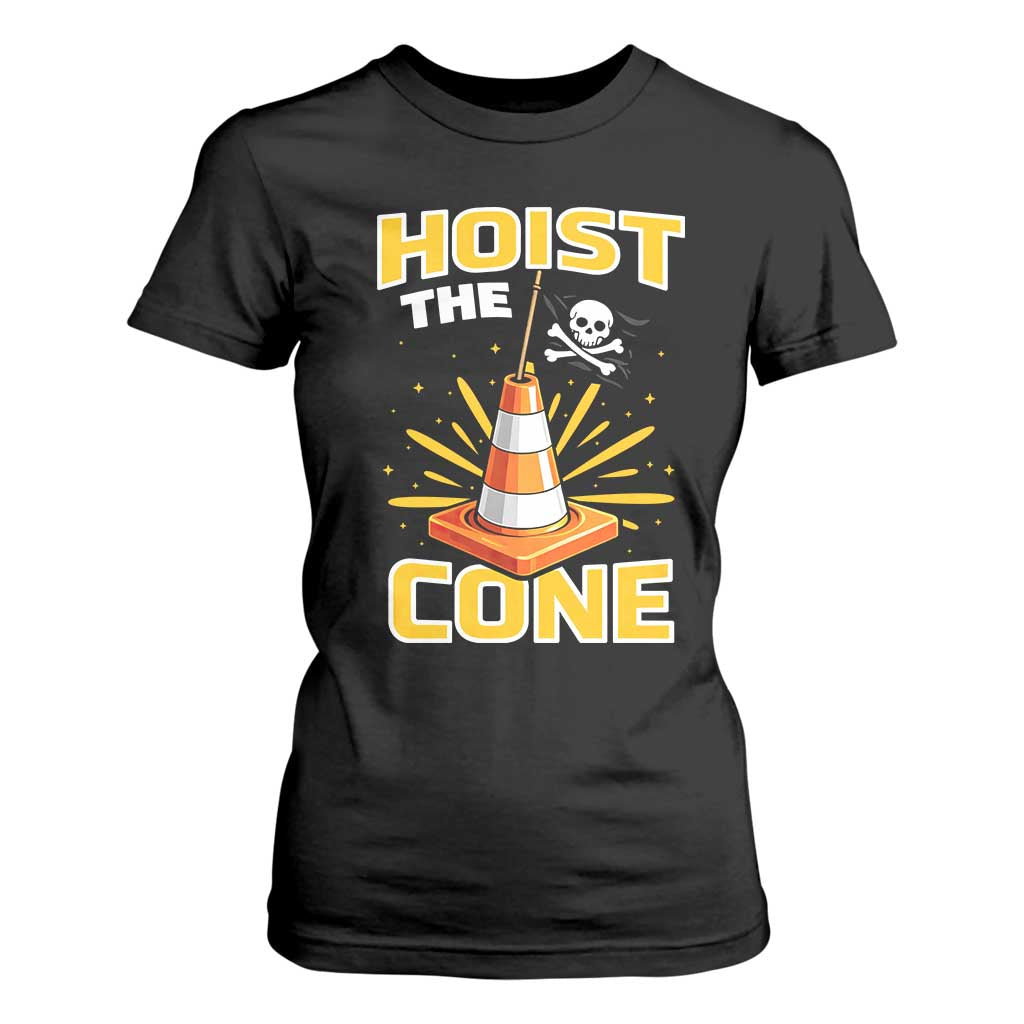 Hoist The Cone Jolly Roger Victory T Shirt For Women Pirate Skull Baseball Sports Fan IYKYK Meme TS02 Black Print Your Wear