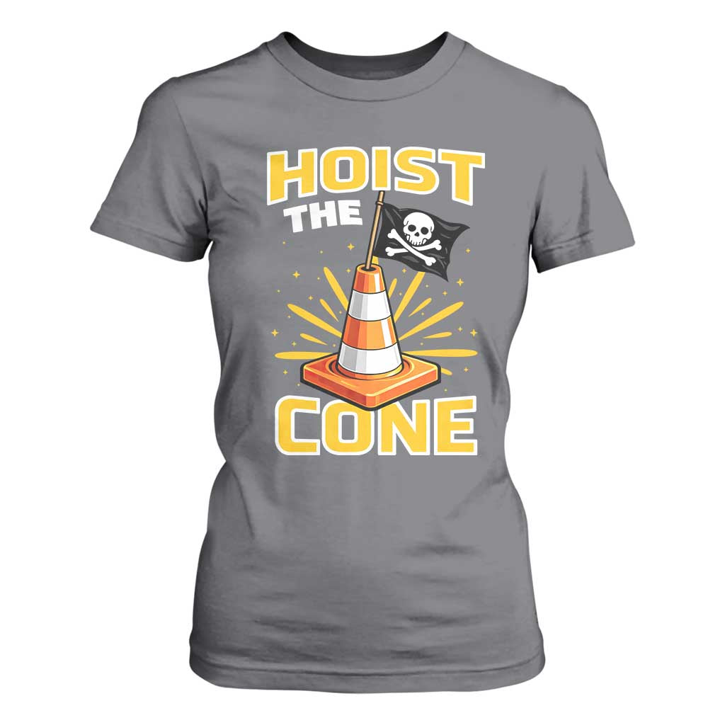 Hoist The Cone Jolly Roger Victory T Shirt For Women Pirate Skull Baseball Sports Fan IYKYK Meme TS02 Charcoal Print Your Wear