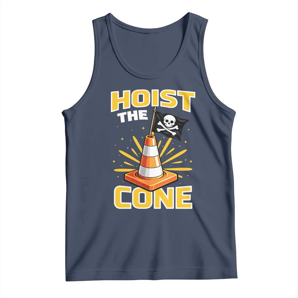 Hoist The Cone Jolly Roger Victory Tank Top Pirate Skull Baseball Sports Fan IYKYK Meme TS02 Navy Print Your Wear