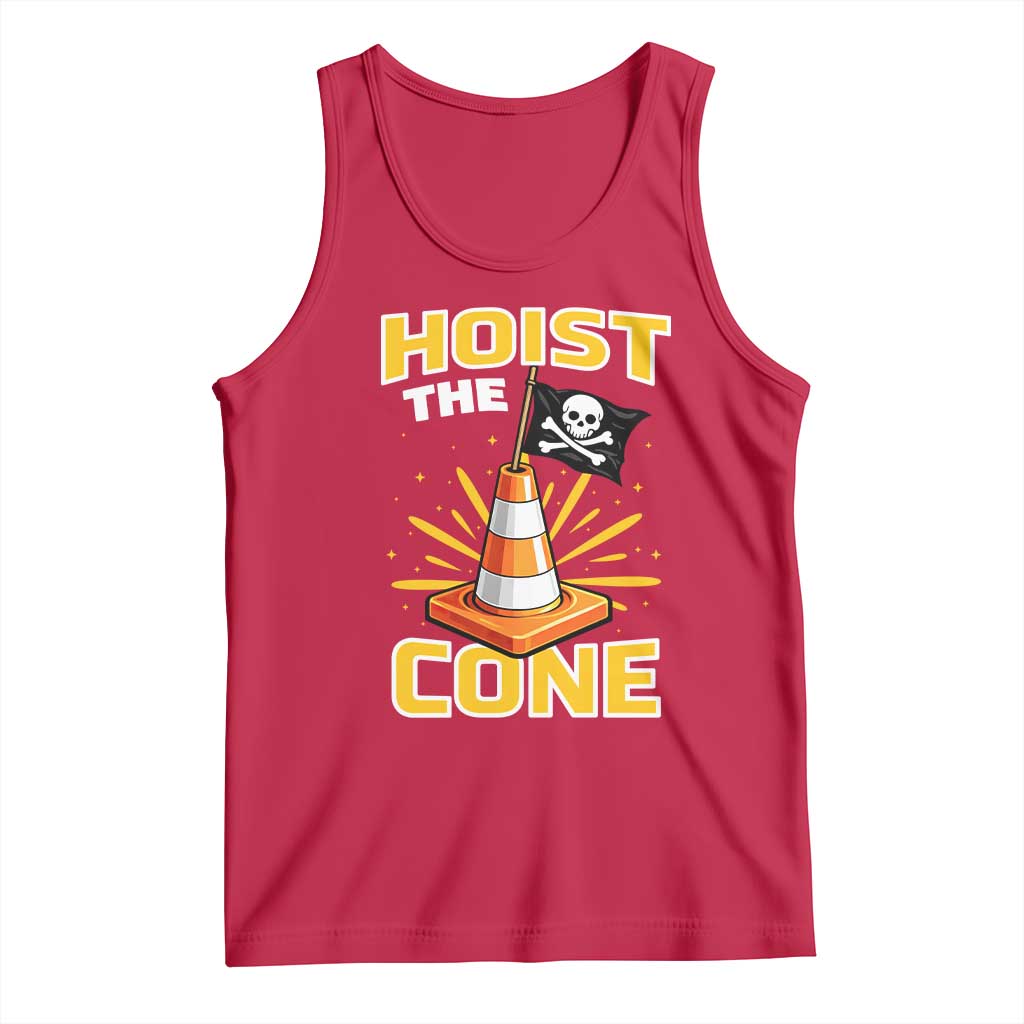 Hoist The Cone Jolly Roger Victory Tank Top Pirate Skull Baseball Sports Fan IYKYK Meme TS02 Red Print Your Wear