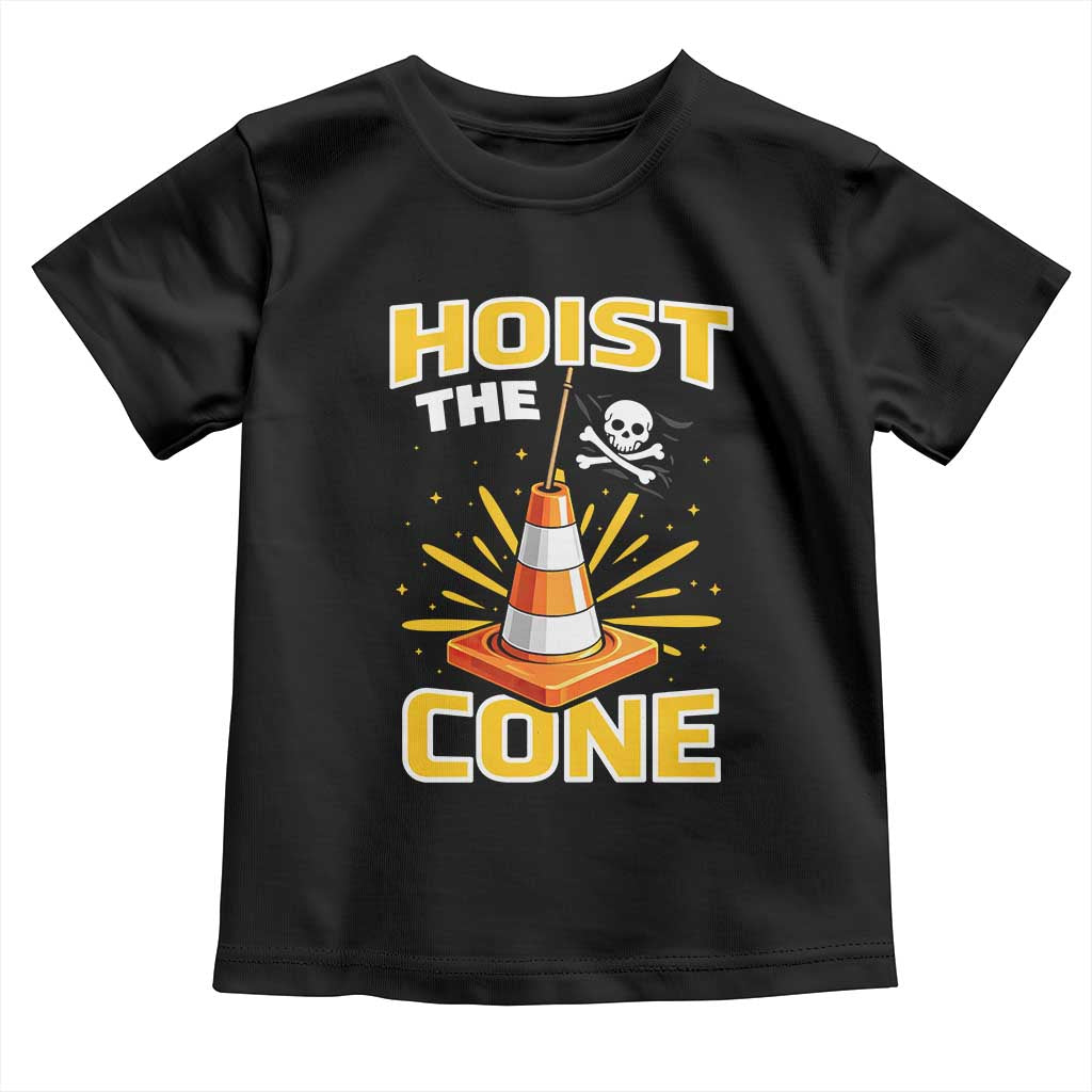 Hoist The Cone Jolly Roger Victory Toddler T Shirt Pirate Skull Baseball Sports Fan IYKYK Meme TS02 Black Print Your Wear