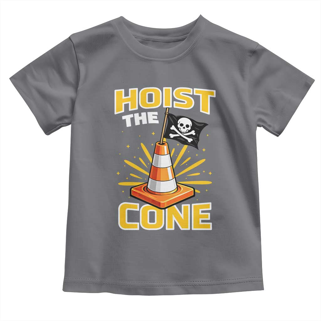 Hoist The Cone Jolly Roger Victory Toddler T Shirt Pirate Skull Baseball Sports Fan IYKYK Meme TS02 Charcoal Print Your Wear