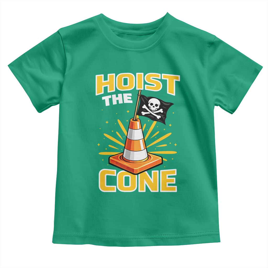 Hoist The Cone Jolly Roger Victory Toddler T Shirt Pirate Skull Baseball Sports Fan IYKYK Meme TS02 Irish Green Print Your Wear