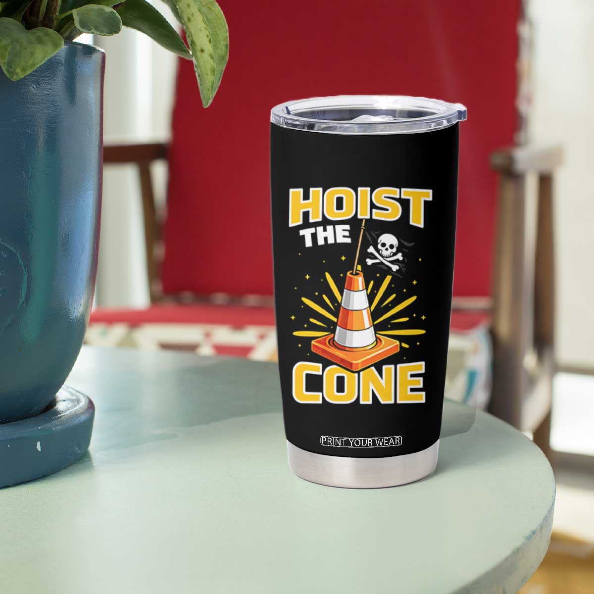 Hoist The Cone Jolly Roger Victory Tumbler Cup Pirate Skull Baseball Sports Fan IYKYK Meme TS02 Print Your Wear