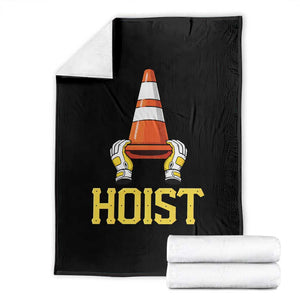 Funny Hoist The Cone Trophy Throw Blanket IYKYK Meme Sports Fan Victory Celebration TS02 Black Print Your Wear