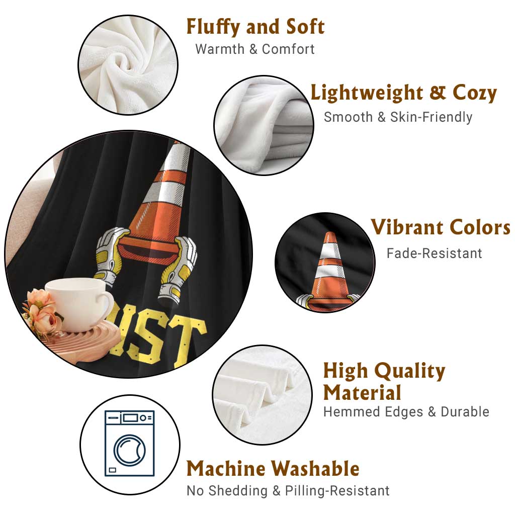 Funny Hoist The Cone Trophy Throw Blanket IYKYK Meme Sports Fan Victory Celebration TS02 Print Your Wear