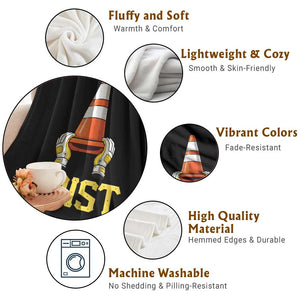 Funny Hoist The Cone Trophy Throw Blanket IYKYK Meme Sports Fan Victory Celebration TS02 Print Your Wear