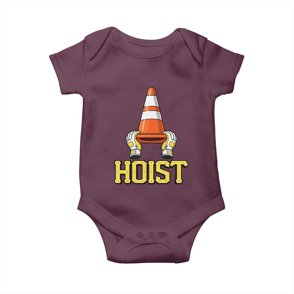 Funny Hoist The Cone Trophy Baby Onesie IYKYK Meme Sports Fan Victory Celebration TS02 Maroon Print Your Wear