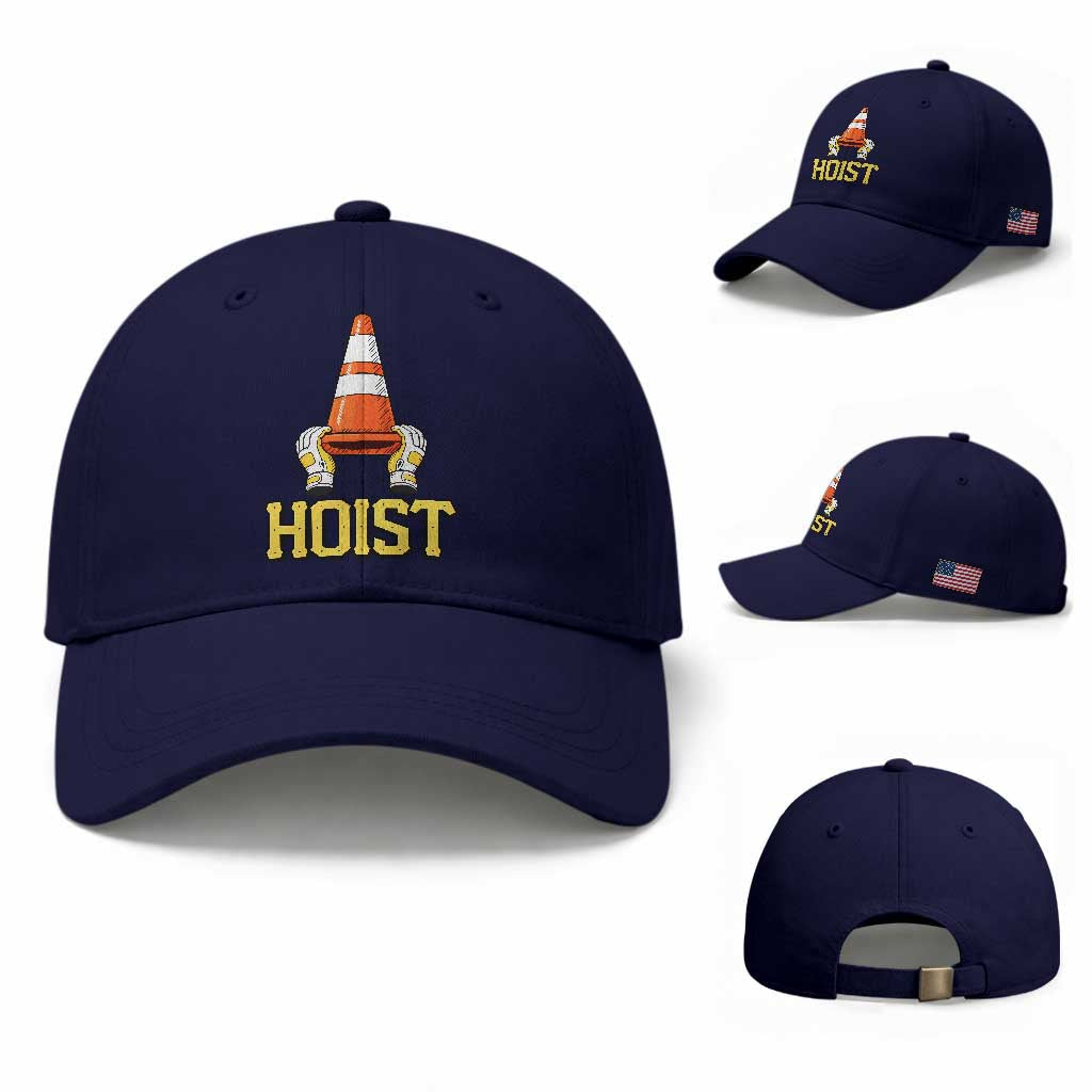 Funny Hoist The Cone Trophy Baseball Cap IYKYK Meme Sports Fan Victory Celebration TS02 Baseball Cap Universal Fit Dark Blue Print Your Wear
