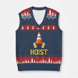 Funny Hoist The Cone Trophy V-Neck Knit Sweater Vest IYKYK Meme Sports Fan Victory Celebration TS02 Navy Red Print Your Wear