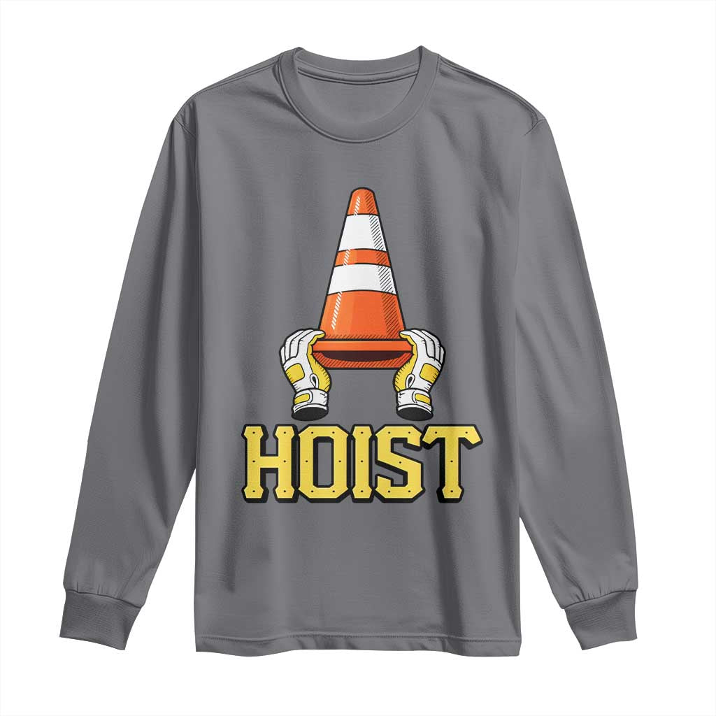 Funny Hoist The Cone Trophy Long Sleeve Shirt IYKYK Meme Sports Fan Victory Celebration TS02 Charcoal Print Your Wear