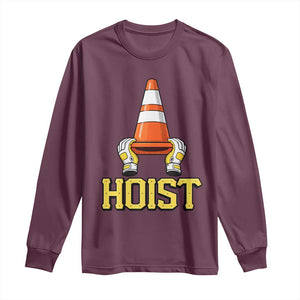 Funny Hoist The Cone Trophy Long Sleeve Shirt IYKYK Meme Sports Fan Victory Celebration TS02 Maroon Print Your Wear