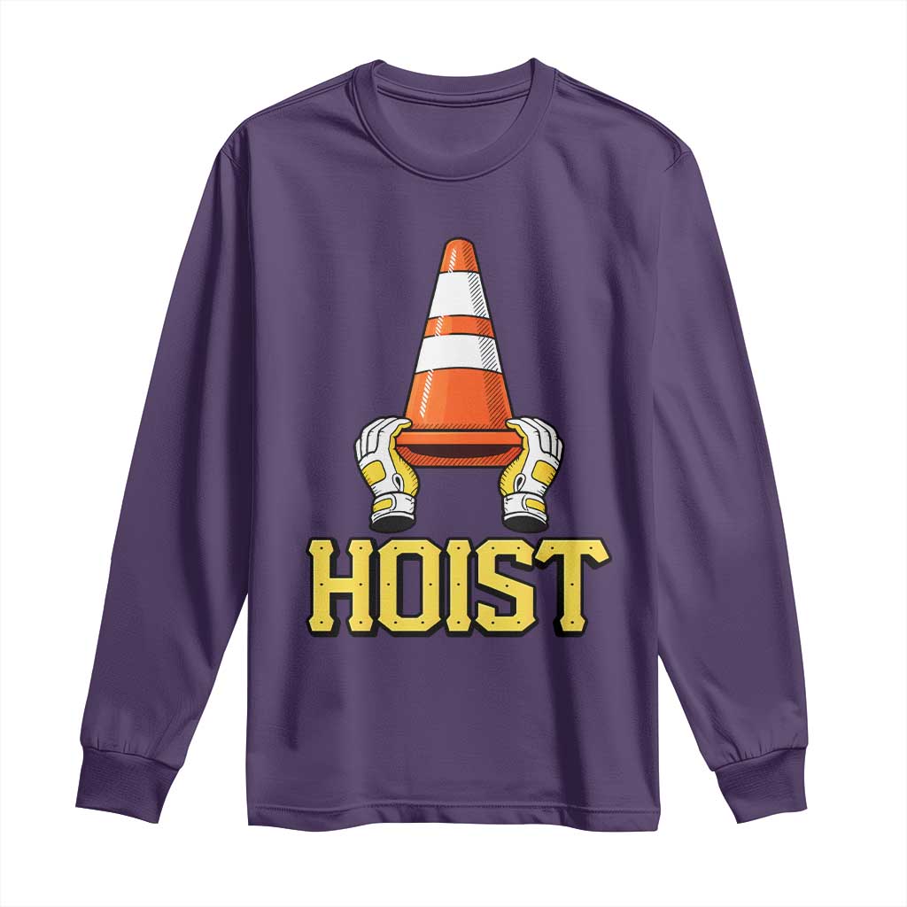 Funny Hoist The Cone Trophy Long Sleeve Shirt IYKYK Meme Sports Fan Victory Celebration TS02 Purple Print Your Wear