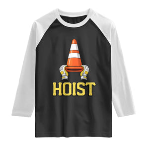 Funny Hoist The Cone Trophy Raglan Shirt IYKYK Meme Sports Fan Victory Celebration TS02 Black White Print Your Wear