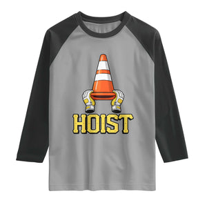 Funny Hoist The Cone Trophy Raglan Shirt IYKYK Meme Sports Fan Victory Celebration TS02 Sport Gray Black Print Your Wear