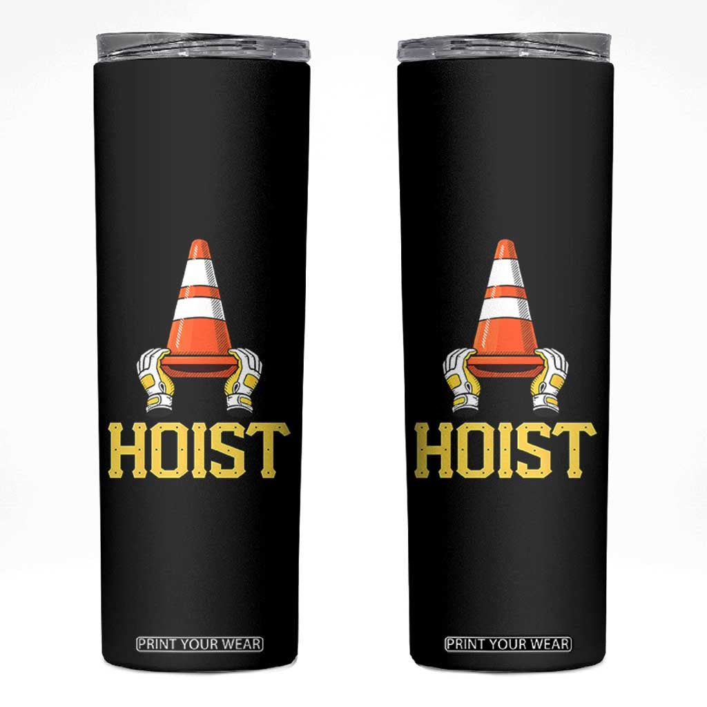 Funny Hoist The Cone Trophy Skinny Tumbler IYKYK Meme Sports Fan Victory Celebration TS02 Black Print Your Wear