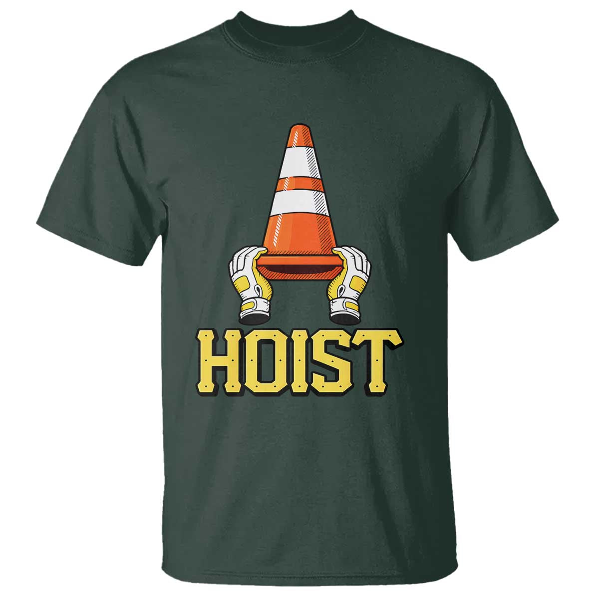 Funny Hoist The Cone Trophy T Shirt IYKYK Meme Sports Fan Victory Celebration TS02 Dark Forest Green Print Your Wear