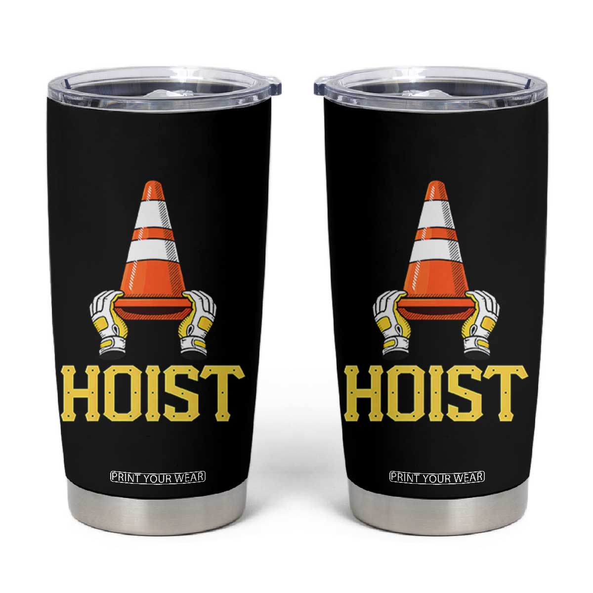 Funny Hoist The Cone Trophy Tumbler Cup IYKYK Meme Sports Fan Victory Celebration TS02 Black Print Your Wear