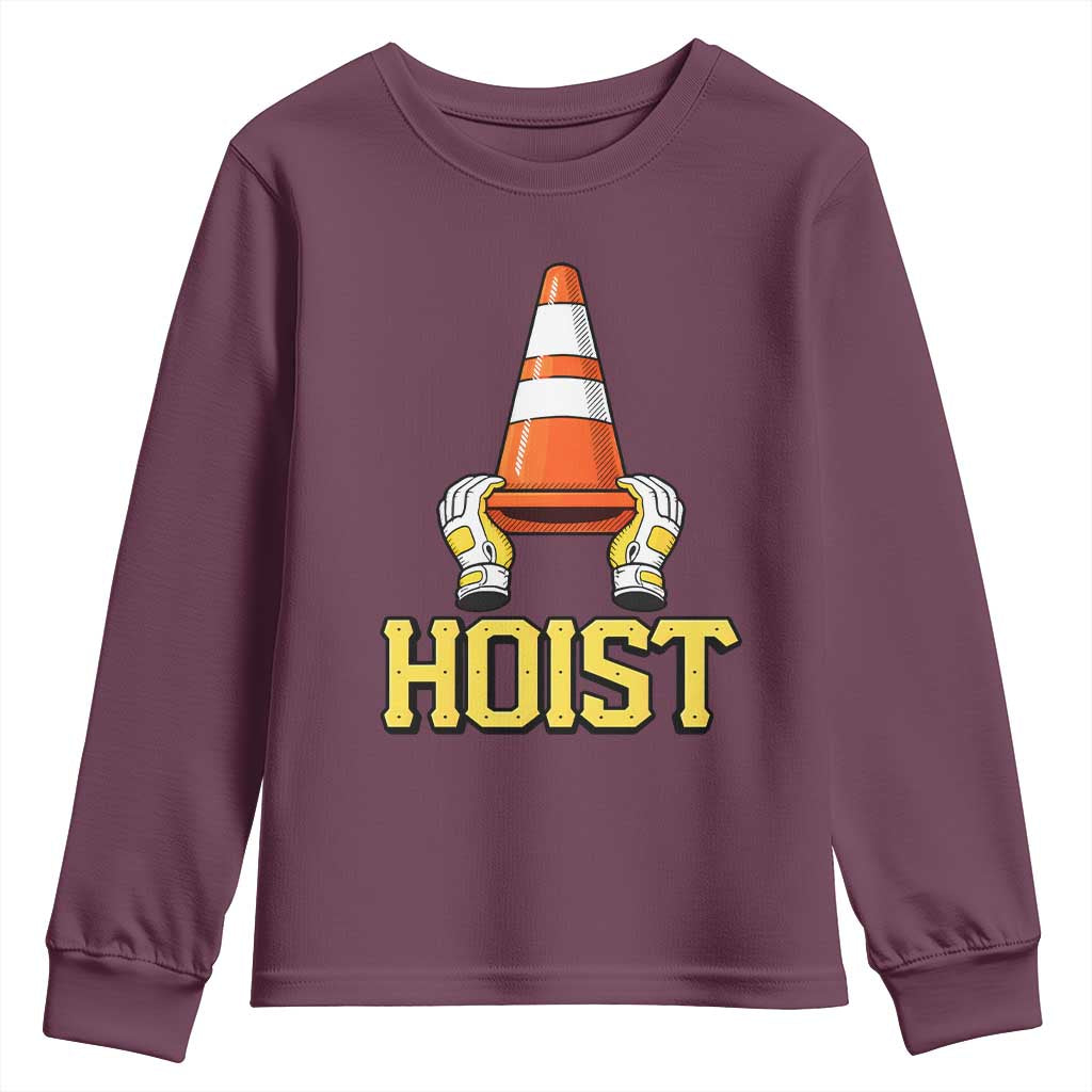 Funny Hoist The Cone Trophy Youth Sweatshirt IYKYK Meme Sports Fan Victory Celebration TS02 Maroon Print Your Wear