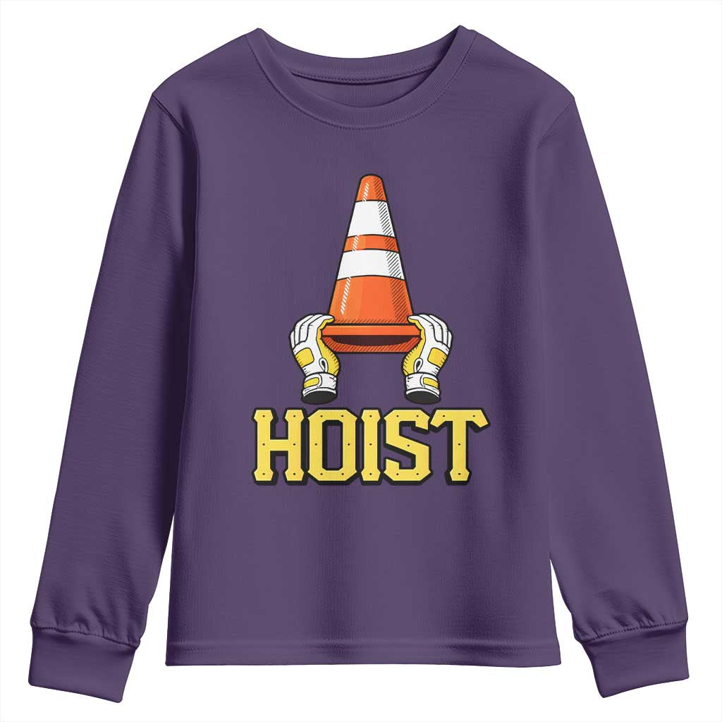Funny Hoist The Cone Trophy Youth Sweatshirt IYKYK Meme Sports Fan Victory Celebration TS02 Purple Print Your Wear