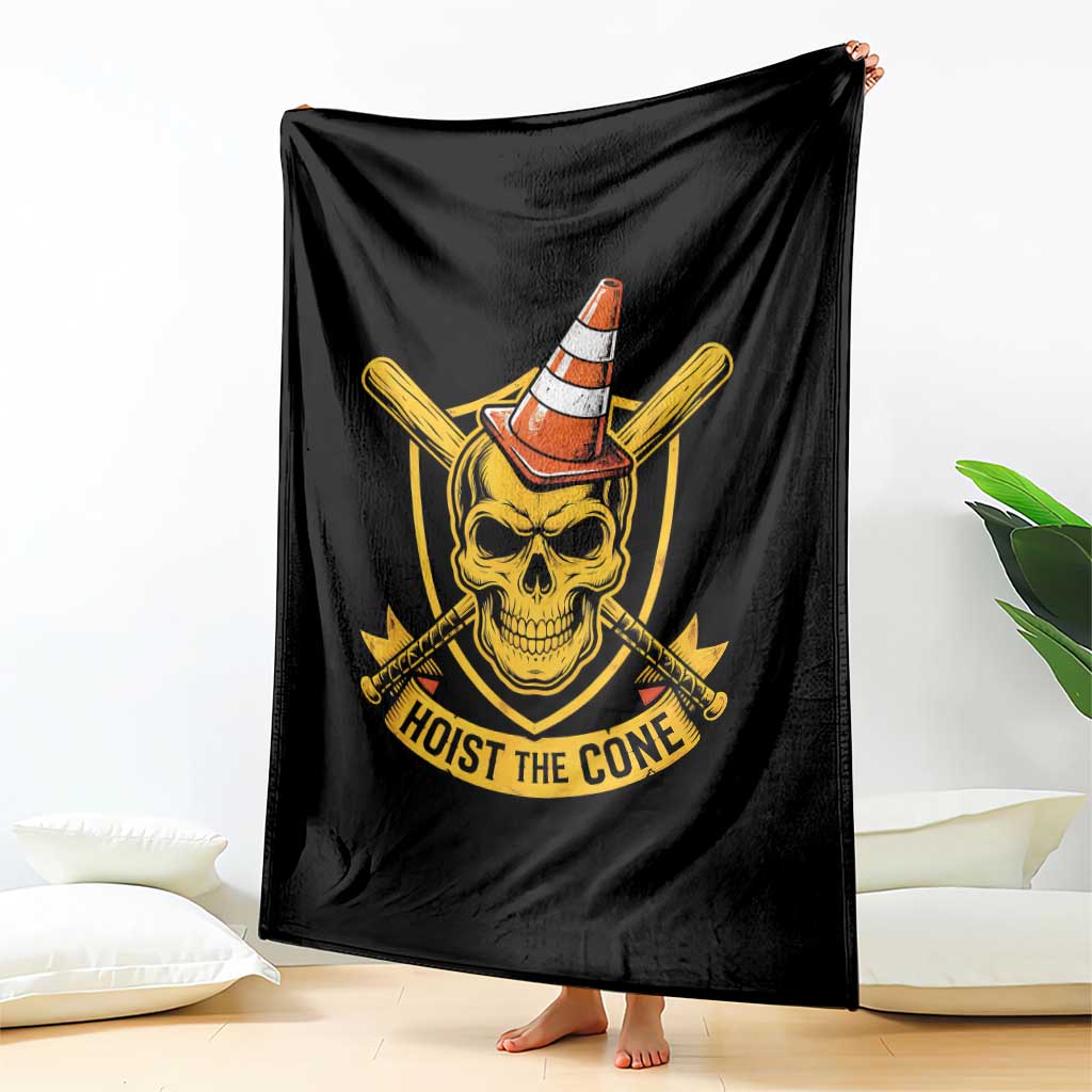 Funny Hoist The Cone Skull Throw Blanket IYKYK Meme Gritty Victory Celebration Sports Fan TS02 Print Your Wear