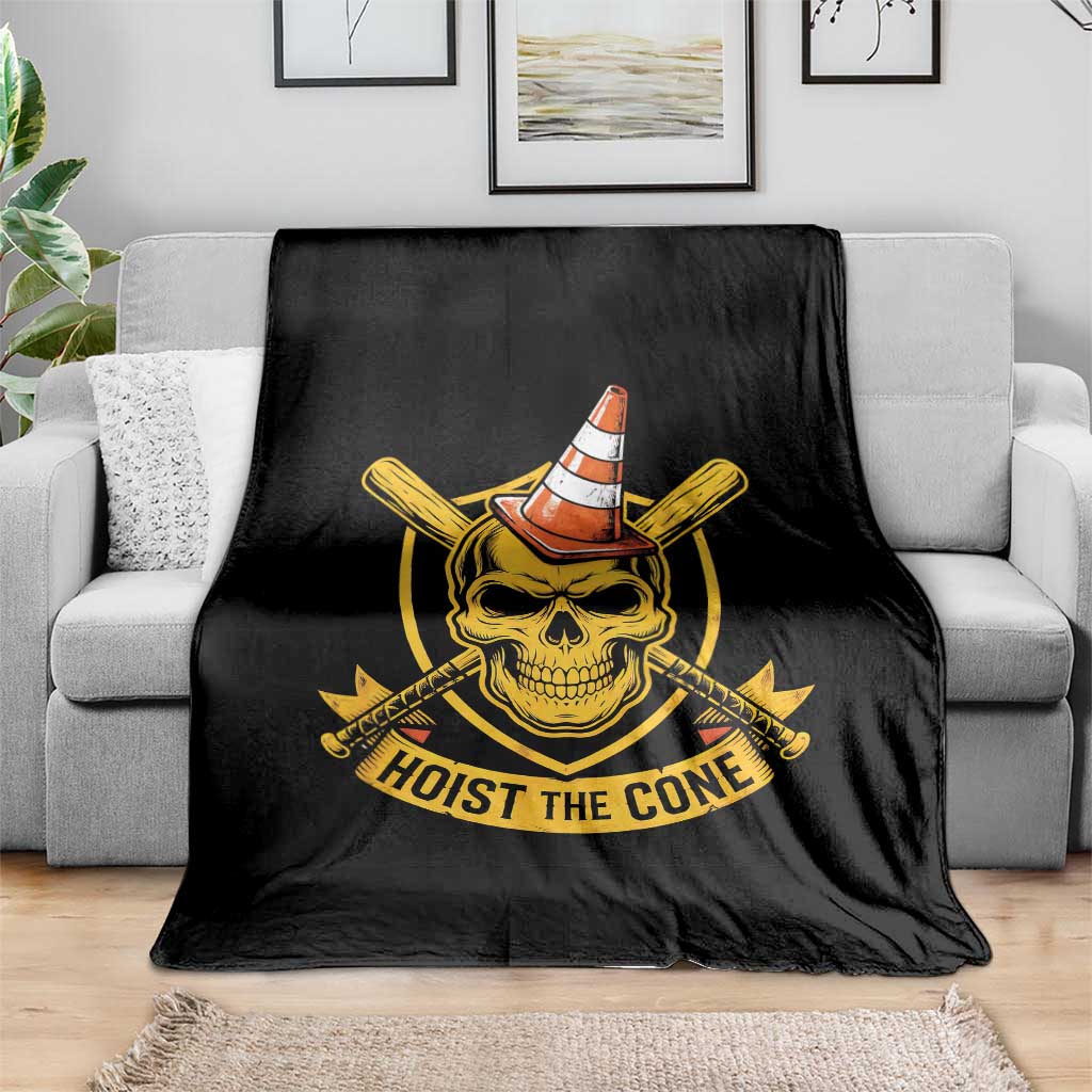 Funny Hoist The Cone Skull Throw Blanket IYKYK Meme Gritty Victory Celebration Sports Fan TS02 Print Your Wear