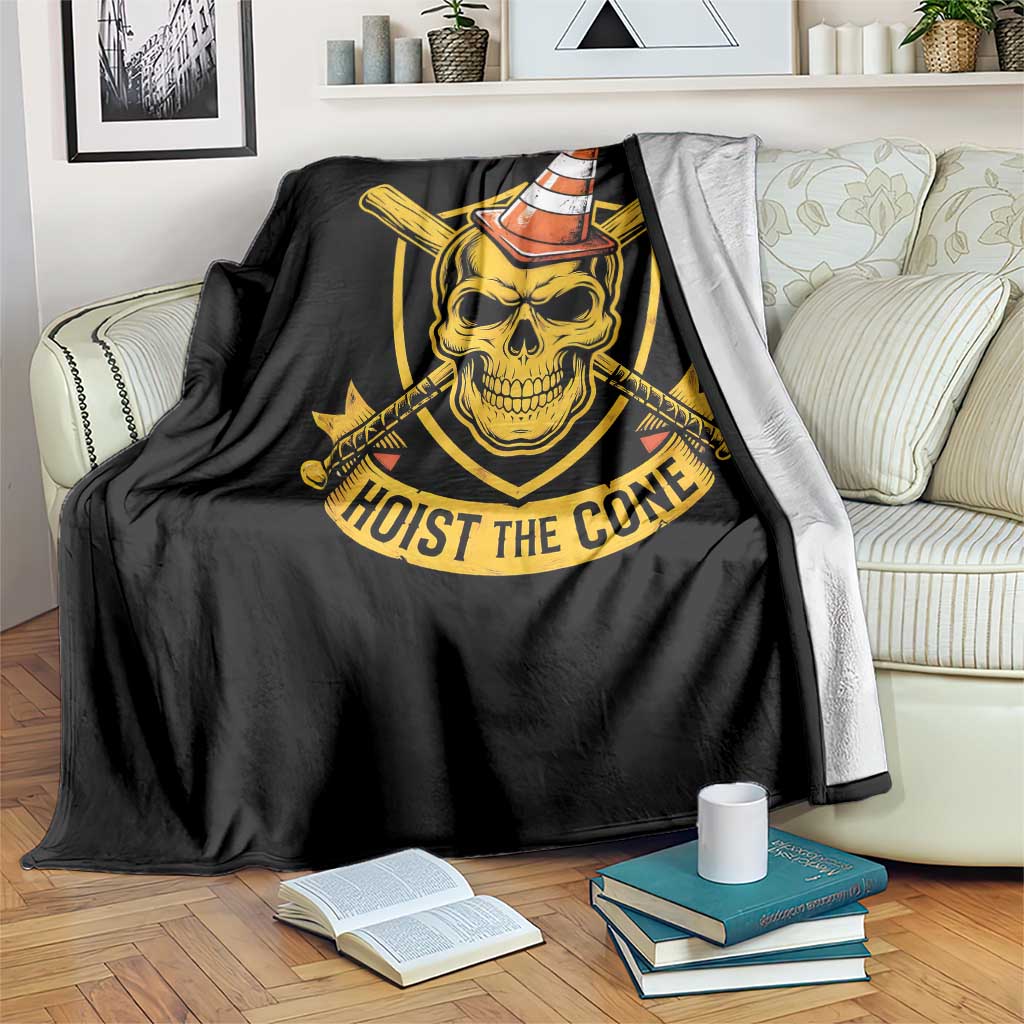 Funny Hoist The Cone Skull Throw Blanket IYKYK Meme Gritty Victory Celebration Sports Fan TS02 Print Your Wear