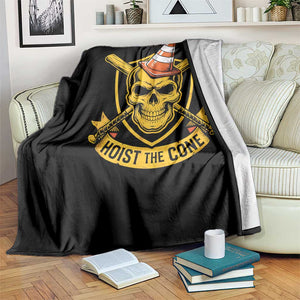 Funny Hoist The Cone Skull Throw Blanket IYKYK Meme Gritty Victory Celebration Sports Fan TS02 Print Your Wear