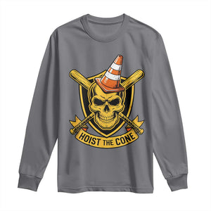 Funny Hoist The Cone Skull Long Sleeve Shirt IYKYK Meme Gritty Victory Celebration Sports Fan TS02 Charcoal Print Your Wear