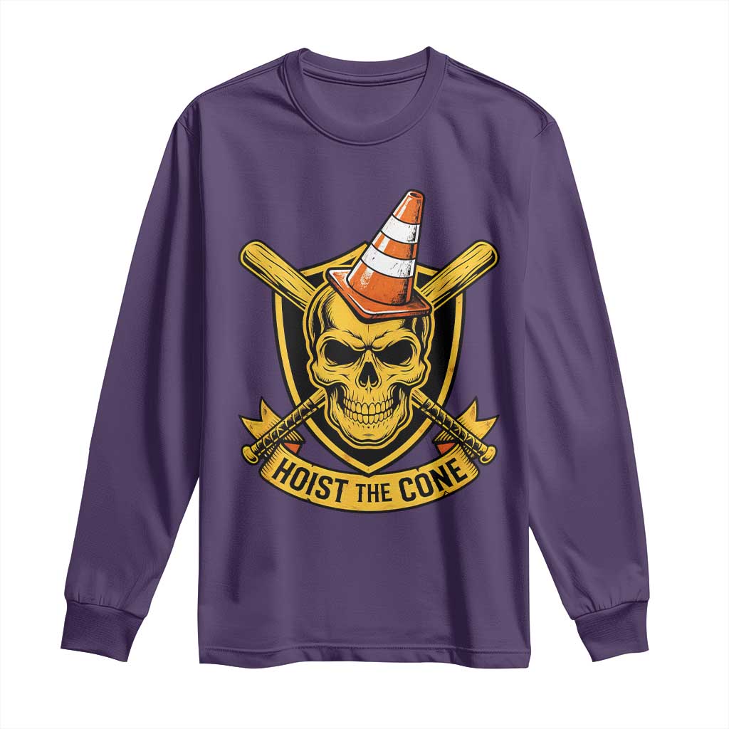 Funny Hoist The Cone Skull Long Sleeve Shirt IYKYK Meme Gritty Victory Celebration Sports Fan TS02 Purple Print Your Wear