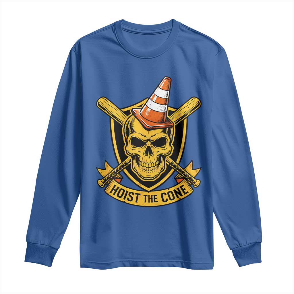 Funny Hoist The Cone Skull Long Sleeve Shirt IYKYK Meme Gritty Victory Celebration Sports Fan TS02 Royal Blue Print Your Wear