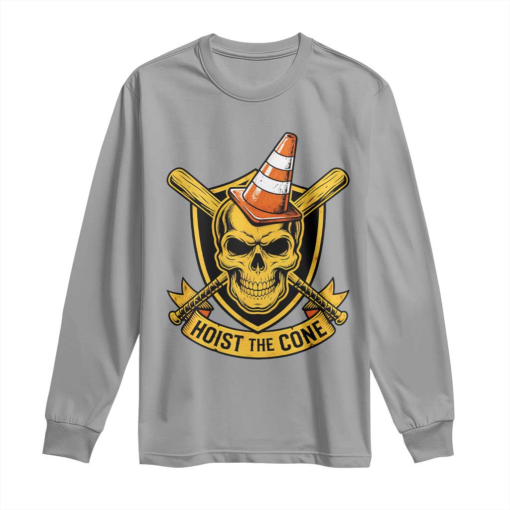 Funny Hoist The Cone Skull Long Sleeve Shirt IYKYK Meme Gritty Victory Celebration Sports Fan TS02 Sport Gray Print Your Wear
