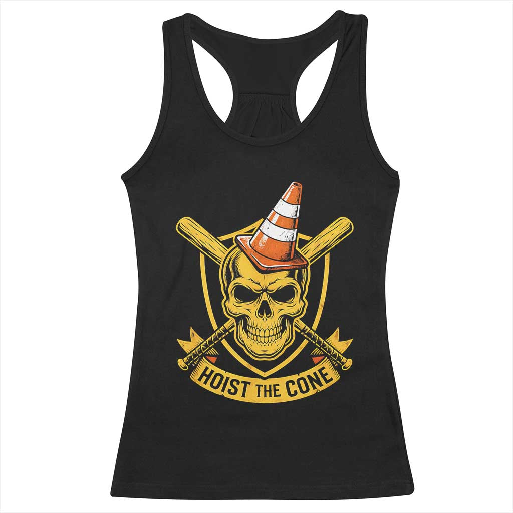 Funny Hoist The Cone Skull Racerback Tank Top IYKYK Meme Gritty Victory Celebration Sports Fan TS02 Black Print Your Wear