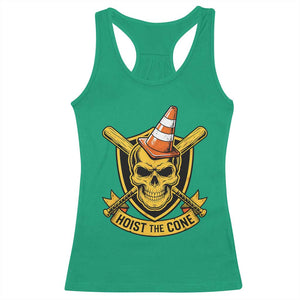 Funny Hoist The Cone Skull Racerback Tank Top IYKYK Meme Gritty Victory Celebration Sports Fan TS02 Irish Green Print Your Wear