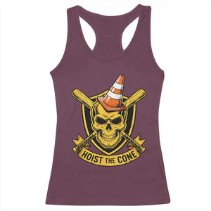 Funny Hoist The Cone Skull Racerback Tank Top IYKYK Meme Gritty Victory Celebration Sports Fan TS02 Maroon Print Your Wear