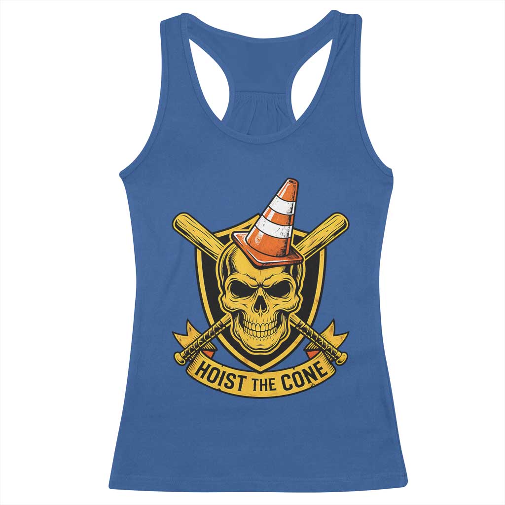 Funny Hoist The Cone Skull Racerback Tank Top IYKYK Meme Gritty Victory Celebration Sports Fan TS02 Royal Blue Print Your Wear