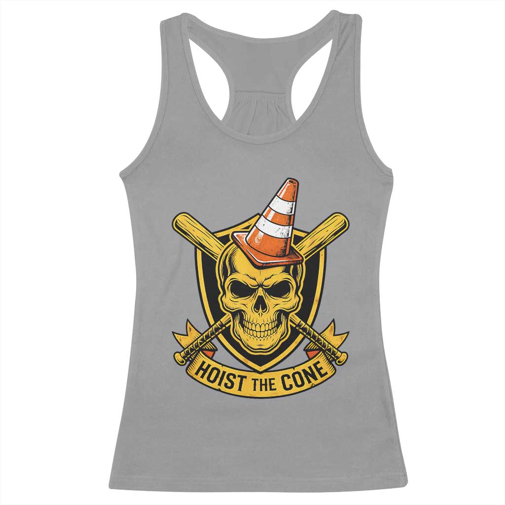 Funny Hoist The Cone Skull Racerback Tank Top IYKYK Meme Gritty Victory Celebration Sports Fan TS02 Sport Gray Print Your Wear