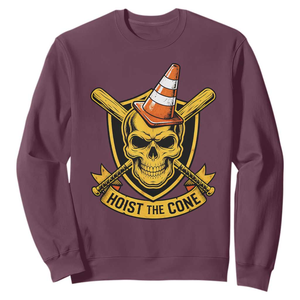 Funny Hoist The Cone Skull Sweatshirt IYKYK Meme Gritty Victory Celebration Sports Fan TS02 Maroon Print Your Wear
