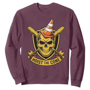 Funny Hoist The Cone Skull Sweatshirt IYKYK Meme Gritty Victory Celebration Sports Fan TS02 Maroon Print Your Wear