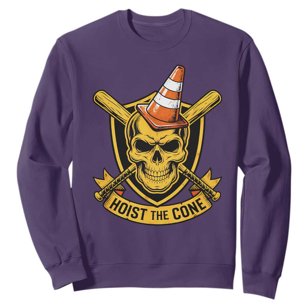 Funny Hoist The Cone Skull Sweatshirt IYKYK Meme Gritty Victory Celebration Sports Fan TS02 Purple Print Your Wear