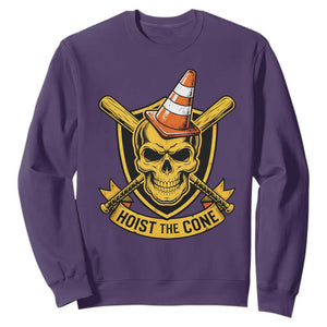 Funny Hoist The Cone Skull Sweatshirt IYKYK Meme Gritty Victory Celebration Sports Fan TS02 Purple Print Your Wear